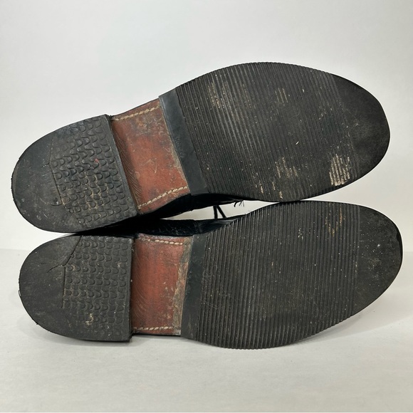 Vintage 90s BOULET Combat Boot LaceUp Pebbled Full Grain Black Leather Punk 9 - Picture 12 of 15